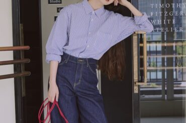 定番のストライプシャツ×デニムを上品に着るには？【FUDGE 6月号連動企画-Tシャツ、ポロシャツ、シャツをきちんと着ましょう | DAY 03】 | FUDGE FRIEND | ファッション