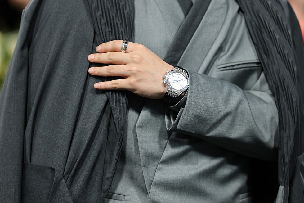 new york, new york may 05: s.coups, fashion detail, attends the 2025 met gala celebrating superfine: tailoring black style at metropolitan museum of art on may 05, 2025 in new york city. (photo by dia dipasupil/getty images)