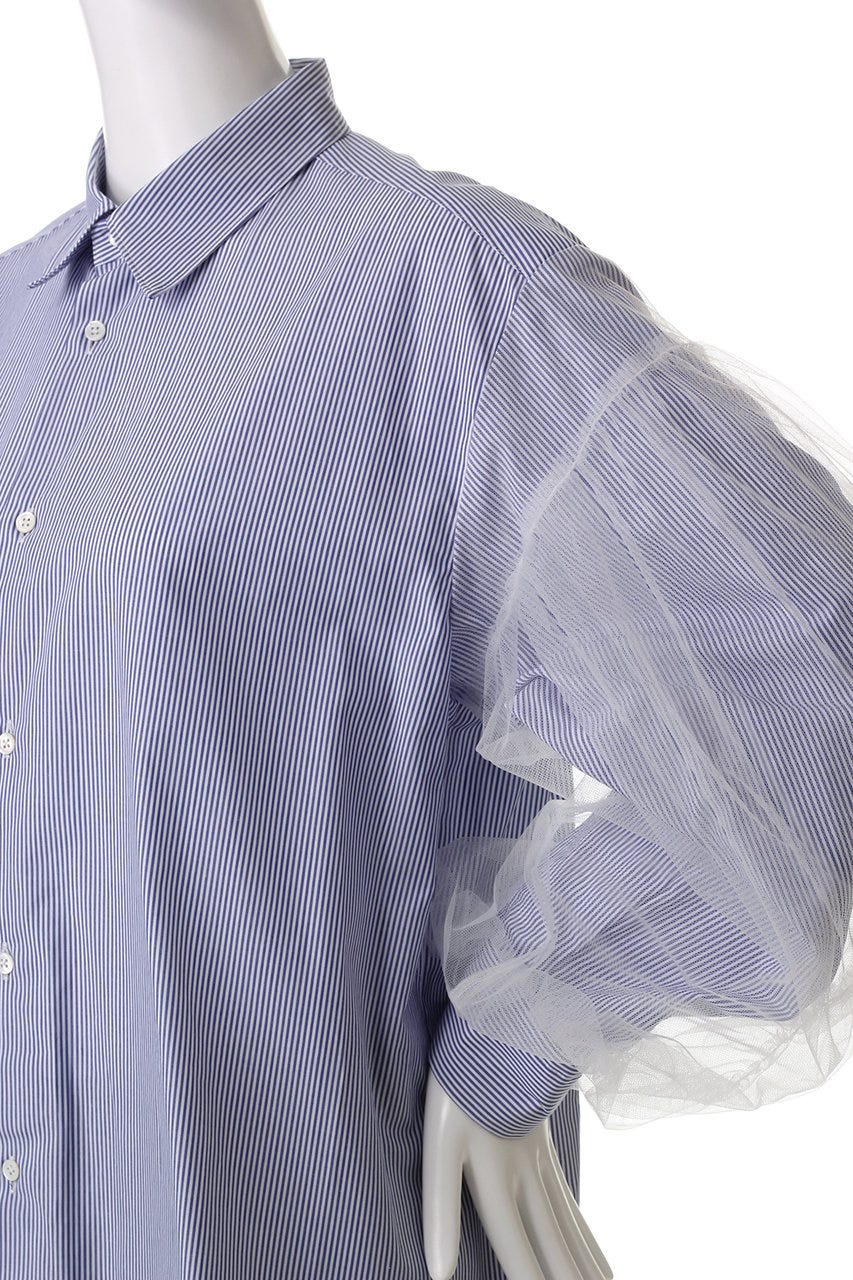 「チカ キサダ」チュール パフスリーブ シャツ