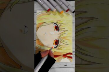 リコリスリコイルから錦木千束の好きなシーンを描いてみた（コピックイラスト）I drew my favorite scene of Chisato Shikigi.