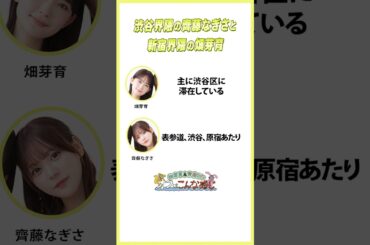 東京で好きな街は？渋谷界隈の #齊藤なぎさ、新宿界隈の #畑芽育