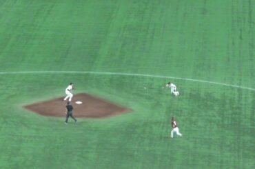 巨人 吉川尚輝のバックトスによる、463のダブルプレー　巨人 vs 楽天　2025年6月8日(日)　東京ドーム交流戦