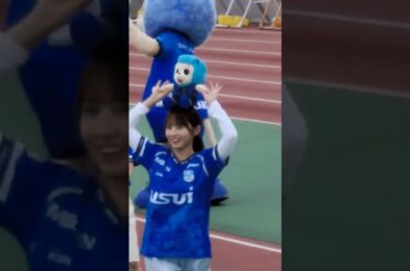 【ラブライブ・ダービー】ハーフタイムの逢田梨香子さんと斉藤朱夏さんの挨拶の様子 #アスルクラロ沼津 #j3 #ツエーゲン金沢 #ラブライブサンシャイン