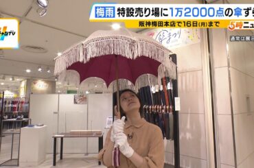 「阪神傘まつり」１６日まで開催　雨音を軽減させる傘やシルク使った「８８万円」の日傘が登場（2025年6月11日）