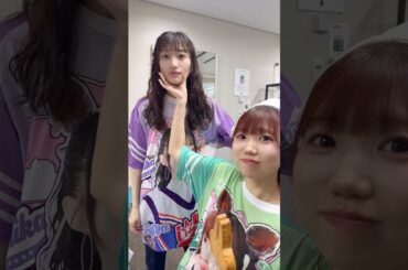 「ぷにぷにだぁあああ！！！」絶対に最後まで見てください🥺🌟　 💚 #山北早紀 💜 #茜屋日海夏 #チームぶどう #りすつあー10 #楽屋 #i_Ris