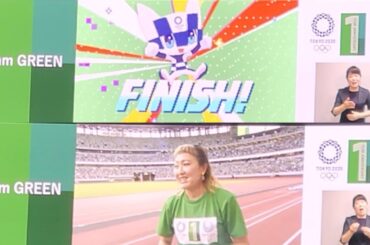 【チームGREEN】ミライトワのハードル走 「TOKYO FORWARD ゲーム」応援リーダー：丸山桂里奈