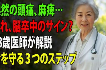 78歳の医師からの大切なメッセージ 誰もが知っておくべき脳卒中の兆候、原因、そして発症時に行うべき応急処置方法