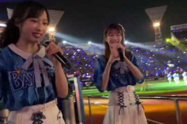 AKB48 小栗有以 千葉恵里『推せ推せ！YOKOHAMA☆IDOL SERIES 2025』 #フライングゲット ではえりい＆ゆいゆいがステージトラックでスタジアムをまわりました🚚ベイスターズ