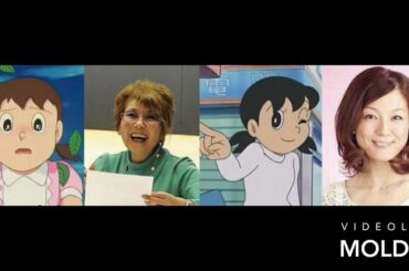 💙ドラえもん（大山のぶ代、水田わさび）、💛のび太（小原乃梨子、大原めぐみ）、🩷しずか（野村道子→かかずゆみ）、🧡ジャイアン（たてかべ和也→木村昴）、💚スネ夫（肝付兼太→関智一）