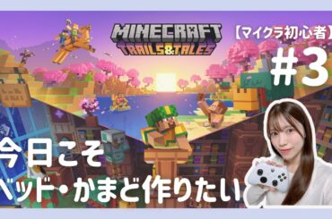 【マイクラ #3】今日こそ…！ベッドと、かまどを作りたい🌙🍳