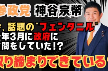 【参政党｜神谷宗幣】今、話題の合成麻薬フェンタニルについて政府に既に質問していた #参政党 #神谷宗幣