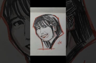 Fresh-faced #Mygo #guitarist, #TateishiRin (#立石凛) is a joy to #sketch #声優 #ytshorts #drawing #バンドリ