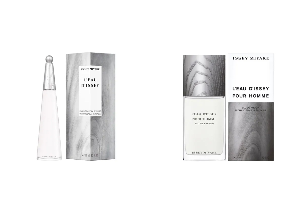 左から“ロードゥ イッセイ オードパルファム インテンス”、“ロードゥ イッセイ プールオム オードパルファム”