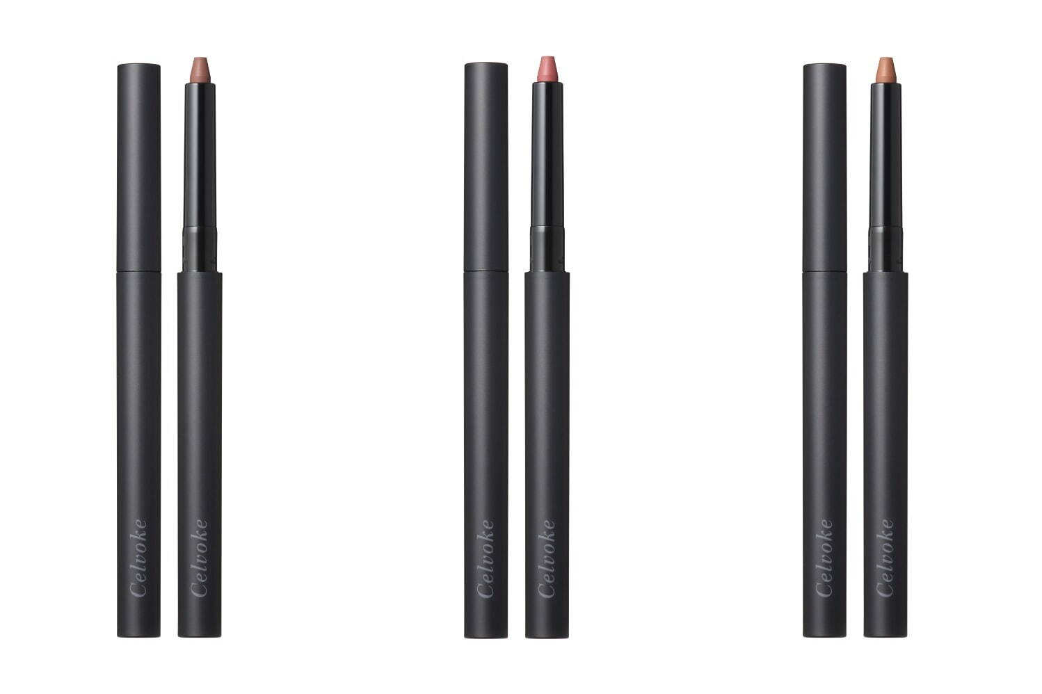 (左から)セルヴォーク ドローイング リップペンシル 01,02,03 各3,080円＜新製品＞
