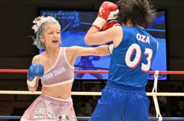 “リアル春麗”木村萌那が左ストレートと顔面横蹴りで小澤聡子を血みどろTKO。「そろそろベルトに絡みたい」と宮田Pにアピール【Krush】