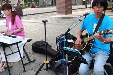 【#生ライブ】【#懐メロソング特集】2025年7月6日アコースティックギターとキーボードによる弾き語りユニット vanilla chocoストリートライブ