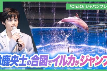 鈴鹿央士、山田杏奈、OCTPATH・太田駿静の合図でイルカがジャンプ！「ChaO」ジャパンプレミア