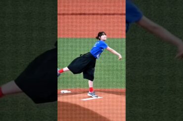 【葵わかな】2025.7.10 始球式に女優の葵わかなさんが登板されました。笑顔溢れる投球でした！ #オリックスバファローズ #始球式 #葵わかな