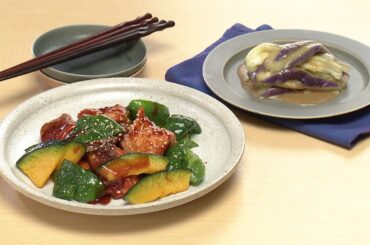 【3分クッキング公式】ヤンニョム鮭／レンチンなすサラダ