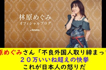 林原めぐみさん「不良外国人取り締まって」２０万いいね超えの快挙　これが日本人の怒りだ