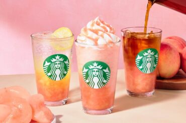 スターバックス真夏の新作「ヘブンリー ピーチ フラペチーノ」とろける甘さ＆ジューシーな完熟桃ドリンク - ファッションプレス
