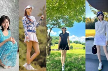 ✨「浮いてる!?」横山ルリカ、異次元スタイル炸裂‼️黒ポロ×ミニスカ姿にファン驚愕👀⛳️💫