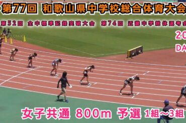 25 和歌山 中学県総体 女子共通 800m 予選 1組～3組 【2025年7月27日】DAY 2