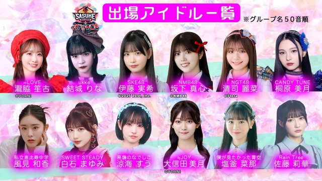『SASUKEアイドル予選会2025 ー出場権争奪バトルー』出場アイドル12名