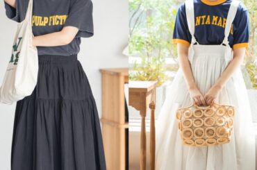 2025夏のTシャツコーデ2選。スカートを合わせてレディに着るのが気分です【FUDGE FRIEND おしゃれさんの毎日コーディネート｜うさみ】 | FUDGE FRIEND | ファッション