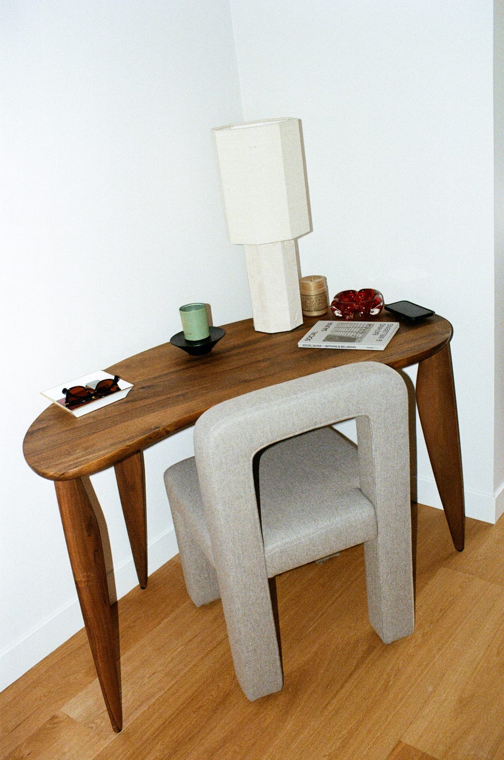 workspace with a modern desk and chair setup