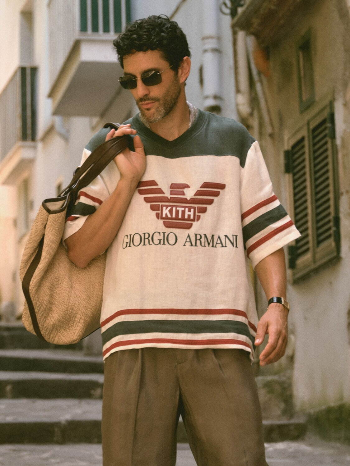 ジョルジオ アルマーニ×Kith“モノグラム柄”セットアップ&ラフィア編み込みバッグ、表参道店限定で|写真4