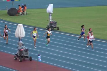 20250816160146スターナイトチャレンジin小林B女子100m予選6組 東 蘭加3(野尻中)13"33