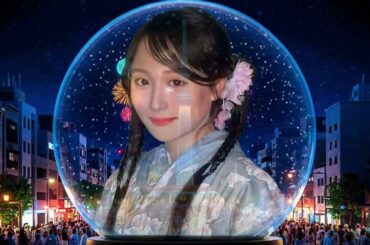 LarmeR 坂口渚沙さん応援AI編集動画2025.08.17「打ち上げ花火のスノーグローブ」