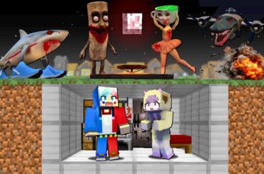 【ゾンビ化したイタリアンブレインロット⁉️🧟‍♂️】地下シェルターで生き残ろうとした結果…【マイクラ マインクラフト】ぽっぴんず