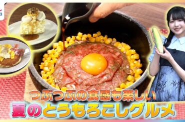 絶品！“とうもろこしグルメ”を≒JOY・市原愛弓が食リポ！夏限定1カ月4000食のガーリックライス＆毎日完売！新感覚の“あまじょっぱい”レアチーズケーキなどつぶつぶ食感がたまらない【イマドキ】