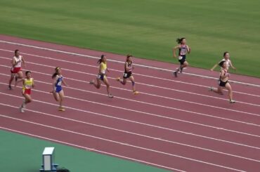 20250830124627U16宮崎県陸上大会2年女子100ｍ予選3組 羽嶋 笹七（2） WAVE宮崎 宮　崎 13.05 +1.3
