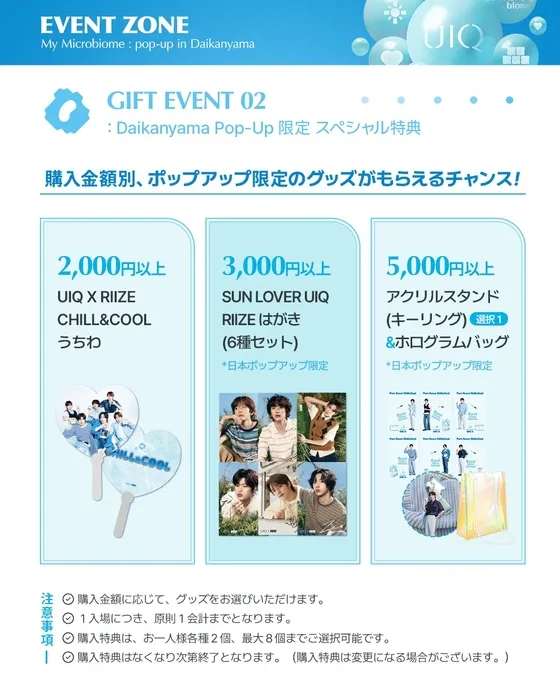 購入金額別贈呈品（うちわ、はがき）