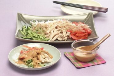 【3分クッキング公式】夏野菜のレンチン棒々鶏