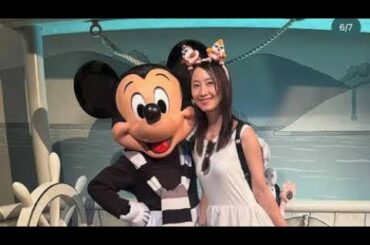 松井玲奈「いつかの夏ディズニー」　サマーコーデでミッキーと2S！「萌え」「可愛いすぎ」の声