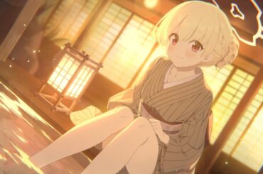 【#ブルアカ】天見ノドカちゃん【温泉】　メモリアルロビー　CV佐藤聡美さん