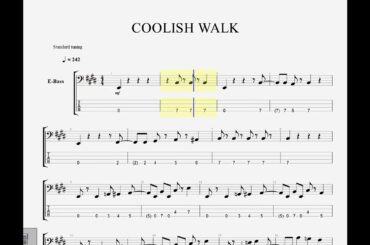 COOLISH WALK　ベースTAB譜