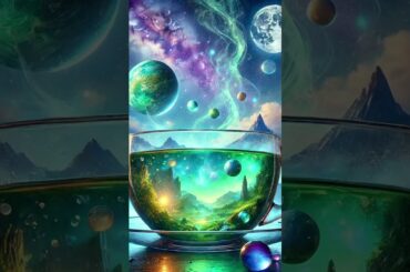 『異世界』another world#夜景#神秘的#幻想的＃自然＃安らぎ＃ストレス発散＃リラックス#光のファンタジー#エメラルドグリーン#星#惑星#静寂#海#平和#日中#iPadProM4で制作