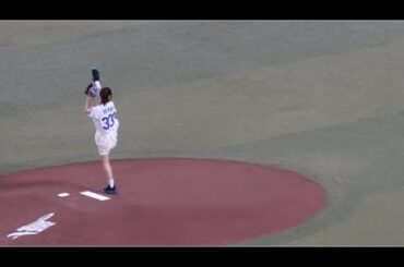 須田亜香里が始球式　華麗なノーバン投球を披露（2025/7/12 サガミアンバサダーとして登場）
