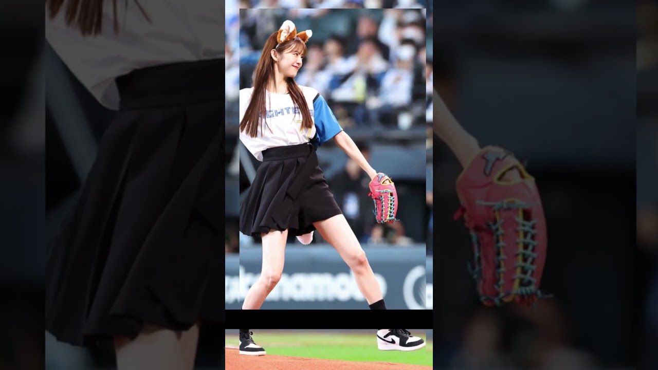 鈴木ゆうか、羊の耳カチューシャで可愛すぎる始球式!ワンバン投球に球場歓声【日本ハム】 鈴木ゆうか、羊の耳カチューシャで可愛すぎる始球式!ワンバン投球に球場歓声【日本ハム】