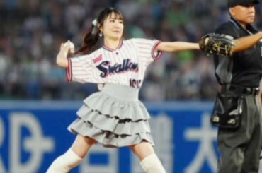 声優の日高里菜がノーバン投球を披露　ヤクルト－中日戦始球式