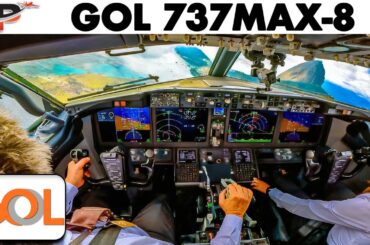 GOLボーイング737MAXのコックピットでリオデジャネイロに壮大な着陸