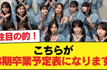 こちらが3期卒業予定表になります。【乃木坂46】