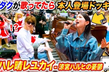 【本人登場ドッキリ】オタクが「ハレ晴レユカイ」の歌に失敗した時、歌手本人がいたら...？ byよみぃ（♪ハレ晴レユカイ,God knows…,雪、無音、窓辺にて。）ストリートピアノ ニコニコ超会議
