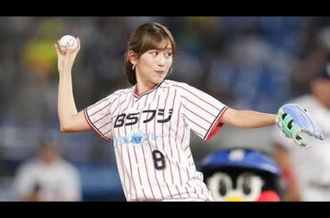 白ショーパンで豪快足上げ　ポニテになった美人アナに興奮…神宮熱狂のゆるふわ投球