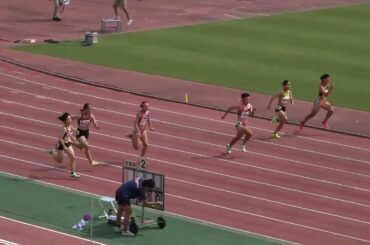 20250920103310宮崎強化記録会第1共女100ｍ2組  伊東 裕凜1/宮崎(宮崎商業高)12"86